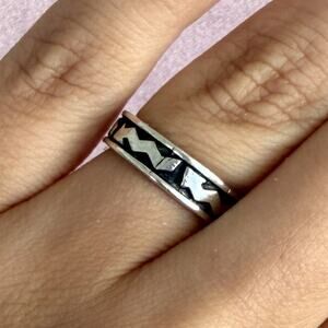 sterling silver vintage wavy arrow band ring size 6